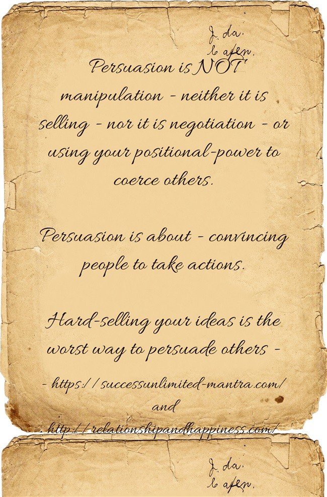 Influencing others effectively 